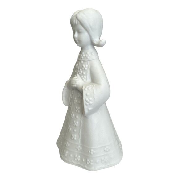 Bisque Porcelain AES Japan Delicate Choir Girl Bell 5” - Picture 6 of 10